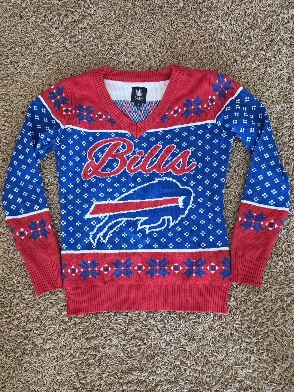 NFL Buffalo Bills Women's Holiday V-Neck Team Sweater